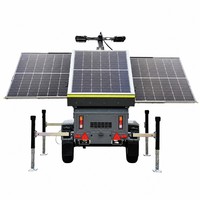 Tour d'éclairage solaire mobile de grande capacité avec lumières LED et générateur de secours pour l'extérieur