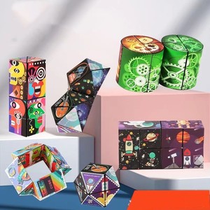 Xrh Biểu Tượng Tùy Chỉnh Mini <span class=keywords><strong>3D</strong></span> Câu Đố Cubes Có Thể Gập Lại Giấy Nhựa Ma Thuật Đồ Chơi Với Side Hình Trụ Gấp Có Thể Thay Đổi Tính Năng - Product Image 2