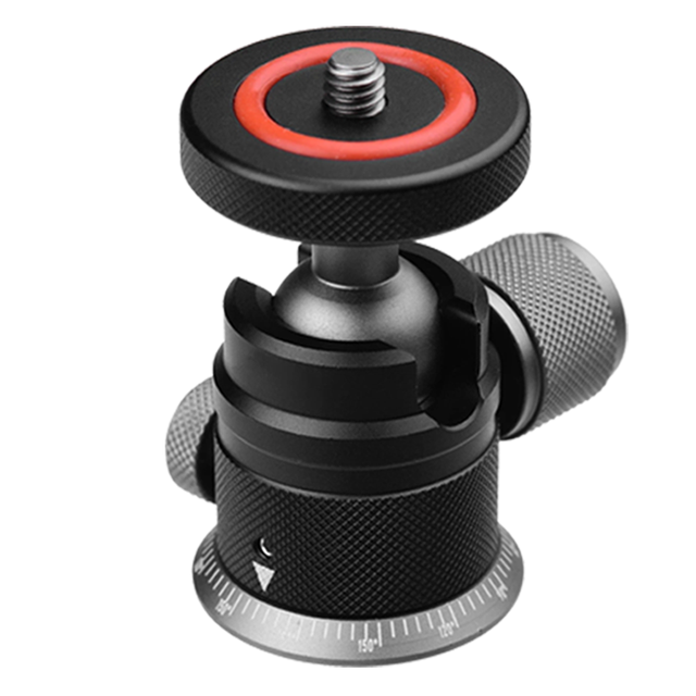 Dual 360 Panoramic Shooting Professional Aluminum Mini Tripod Ball Head 180 Flip Anti-Scratch Surface Black for Camera