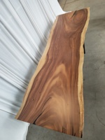 Plateau de table en bois naturel irrégulier pour restaurant, plateau de table en bois massif avec bord naturel pour table à manger, comptoir