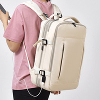Sac à dos de voyage grand format extensible intelligent pour homme, sac à dos d'affaires pour ordinateur portable avec port de charge USB