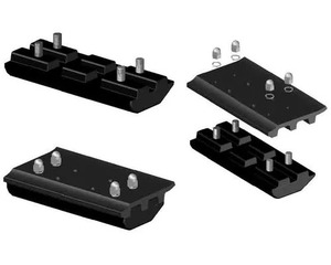 Coussinets de voie de construction de routes à haute résistance en caoutchouc ou PU anti-dérapant réduisant le bruit idéal pour les pavés fraiseuses et les chenilles - Product Image 1