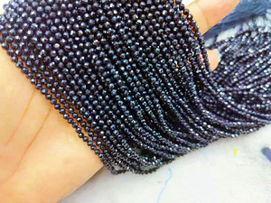 Natural Smooth Gemstone 2MM 3MM <strong>4mm</strong> Faceted <strong>Black</strong> Tourmaline Stone Loose <strong>Beads</strong> for Jewelry Making - Product Image 2