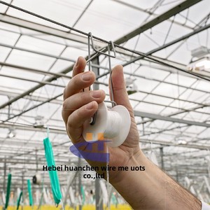 Crochets à roulettes galvanisés <span class=keywords><strong>pour</strong></span> serres, <span class=keywords><strong>pour</strong></span> la <span class=keywords><strong>suspension</strong></span> des tomates et le soutien des semis (concombre, pastèque, papaye, poivron, plantes grimpantes) - Product Image 4