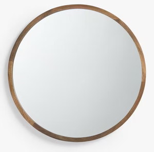 Farmhouse Entryway Modern Decoration Wall Wood Rustic <strong>Oak</strong> Small Wall <strong>Mirror</strong> Wood <strong>Round</strong> <strong>Mirror</strong> - Product Image 2