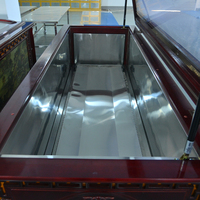 Ataúd Refrigerado de Cobre Estilo Americano con Tallados Artesanales Exquisitos, Enfriamiento por Aire Confiable, Alta Calidad, Madera de Caoba para Funerales