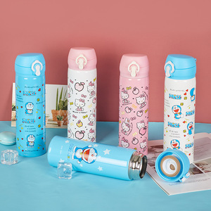 Enfants <span class=keywords><strong>Kawaii</strong></span> dessin animé isolé Thermos <span class=keywords><strong>Gourde</strong></span> étanche 500ml vide 304 acier inoxydable rose blanc Kitty bouteille d'eau chaude - Product Image 4