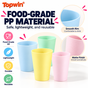 Gobelet en plastique incassable empilable sans BPA, coloré, en PP mat, pour hôtel, salle de bain, restaurant, pour boire de la bière, du jus - Product Image 4