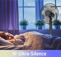 Ventilateur de sol électrique oscillant réglable en hauteur de 16 pouces en plastique, moteur AC, faible bruit, télécommande, pour la maison et l'hôtel