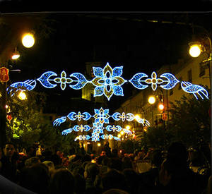 Centre commercial decoration Luz de decoracion navidena Luces con motido de navída de marco de <span class=keywords><strong>poste</strong></span> 2D al libre - Product Image 2