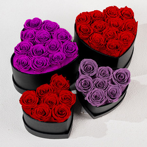 Caja Sombrerera de Rosas Preservadas de Fábrica al por Mayor para Regalo de Festividades, Rosas Florales Naturales y Reales Eternas en Cubo de Abrazo - Product Image 3