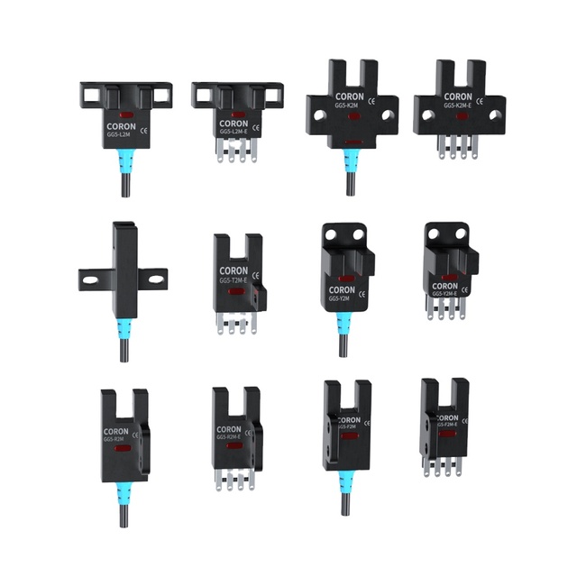 CORON Small Slot Type Through-Beam Photoelectric Sensor Fork Shape NPN Output 1ms Response Time for Precision Machinery Control