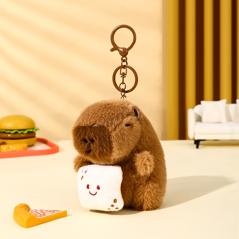 Llavero de peluche de capibara Onigiri