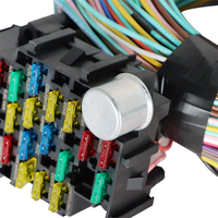Kit de câblage universel 21 circuits avec 17 fusibles et relais en PVC/PET/PTFE/Nylon pour automobile GM Chevy Ford Jeep Mopar Hot Rod