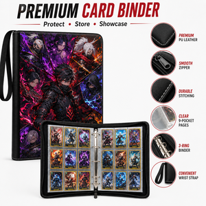 Album Porta Biglietti da Visita Personalizzato con 9 Scomparti, Porta Carte in Pelle PU con Cerniera per Collezionisti, Raccoglitore per Carte a 9 Tasche - Product Image 3