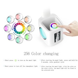 Sinh viên nghiên cứu văn phòng hiện đại chủ Bút USB màn hình đồng hồ báo thức lịch đêm đọc sách ánh sáng trẻ em Dimmable <span class=keywords><strong>Led</strong></span> Bàn Đèn bàn - Product Image 3