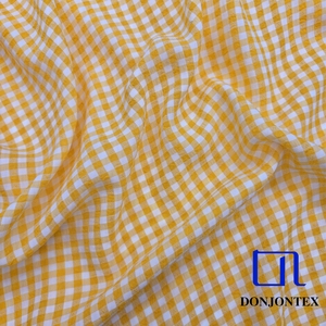 Tela Popelina 100% Poliéster Teñida con Hilo, Suave al Tacto, con Pequeños Cuadros para Vestidos de Mujer y Niños, Técnica de Tejido - Product Image 2