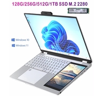 Ordinateur Portable d'Affaires OEM d'Usine 15,6 +7 Pouces, Double Écran Tactile, Nouveau PC Portable pour Usage Personnel, Domicile et Étudiants