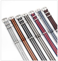Haute Qualité Nat0 Style Multi Couleurs Ceinture De Sécurité De Luxe Nylon Bracelet De Montre De Remplacement James Bond 007 Rayé Bracelet De Montre