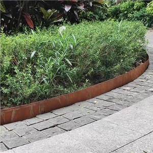 Bordure de paysage en acier corten personnalisée Bordure corten en métal Finish14-Gauge patinée par la <span class=keywords><strong>rouille</strong></span> Bordure pour pelouse et cour - Product Image 2