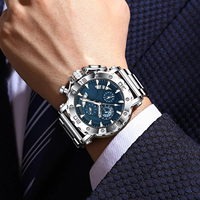 Montre de sport pour homme à quartz en acier inoxydable étanche lumineuse avec calendrier grand cadran luxe affaires mode antique pièce de monnaie