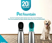 Bouteille d'eau pour chien en acier inoxydable 304 à double paroi pour les promenades et les randonnées en plein air avec gobelet