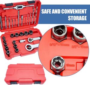 29 cái tác động Nut/Bolt loại bỏ khoan Bit <span class=keywords><strong>Kit</strong></span> Bolt extractor công cụ thiết lập cho bị hư hỏng gỉ vít bu lông đai ốc phụ kiện - Product Image 5