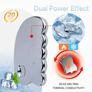 Outil de massage Gua Sha en métal Terahertz avec poignée ergonomique et bord festonné pour traitement facial <span class=keywords><strong>anti</strong></span>-âge et relaxation musculaire - Product Image 1