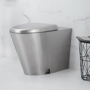 Inodoro Comercial de Acero Inoxidable Montado en el Suelo, con Acabado Metálico Cepillado, Higiénico y sin Juntas, para Hospitales, Centros Médicos y Baños - Product Image 4