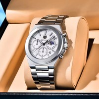 Nouvelle montre classique BENYAR pour homme, quartz, acier inoxydable, étanche, multifonctionnelle, avec cadran à phases lunaires, 5220