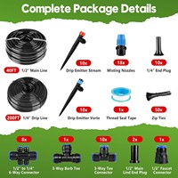 F162 Kit d'irrigation goutte à goutte Matériau PE de 30 mètres pour plantes en pot Utilisation en extérieur; Système d'arrosage