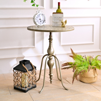Table basse INNOVA Home Living Room, style industriel, ronde, en métal sculpté, décorative, durable, antique, facile à assembler.