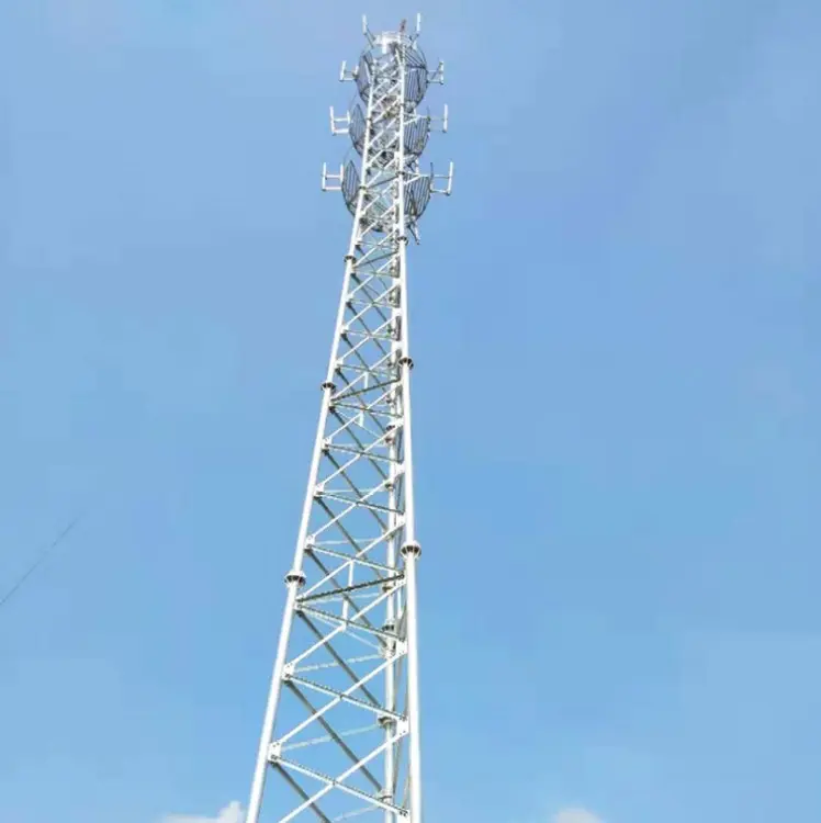 Gsm 안테나 통신 통신 통신 철강선 30m 격자 삼각형 삼각형 돛대 Guyed 탑