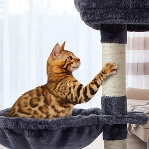 Atacado Luxuoso Árvore De Gato De Pelúcia Personalizado Pet Condomínio Natural Sisal Scratcher Eco Amigável MDF Móveis De Madeira Carton 5-Level - Product Image 4