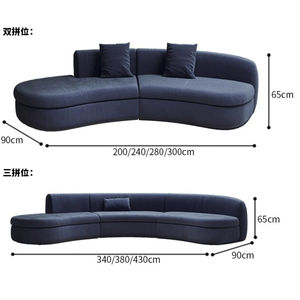 Canapé Sherpa Rétro Moderne Incurvé <span class=keywords><strong>Causeuse</strong></span> Confortable pour Appartement Salon Hôtels Airbnb - Product Image 6