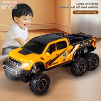 Camion monster truck jouet pour enfants, modèle grand format, avec son et lumière, portes ouvrantes, six grandes roues, véhicule tout-terrain.