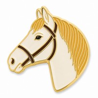 Broche personnalisée en émail doré tête de cheval pour club d'équitation, pour chapeau, sac, cadeau pour membre, souvenir, OEM
