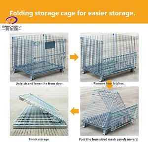 Thương mại cường độ cao đóng mở thép carbon thấp Q235 nhúng nóng mạ kẽm dây lưới container Lồng hàng hóa thiết bị lưu trữ - Product Image 2