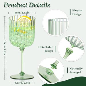 Ensemble de verrerie de luxe tendance, fait main, multicolore, côtelée, comprenant des verres à vin et des flûtes de 200-400 ml, pour la location d'événements et de mariages - Product Image 3