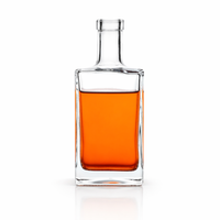 Botol Kaca Bentuk Kotak Extra Flint 700mL 750mL untuk Vodka Rum Gin Whiskey Tequila Brandy dengan Tutup Kaca - Promo!