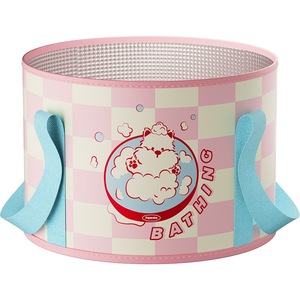 Insulated Cartoon <b>Folding</b> Water <b>Bucket</b> 20x30cm Portable Outdoor Camping Multi-purpose Basin For Washing Face And Soaking Feet - Product Image 5