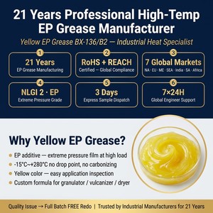 Grasa EP de alta temperatura en pasta amarilla, de -15°C a 280°C, NLGI 2, para rodamientos de granuladoras, peletizadoras, vulcanizadoras, cadenas de horno, OEM - Product Image 4