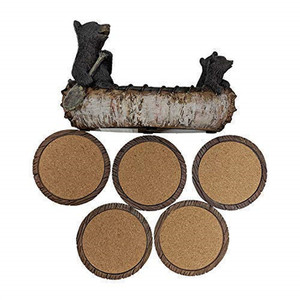 Polyresin/resina montaña oso negro canoa conjunto de montaña rusa con soporte-<span class=keywords><strong>Pine</strong></span> <span class=keywords><strong>Ridge</strong></span> 3 rústico negro oso decoración de cabina absorbente Montaña Rusa - Product Image 5