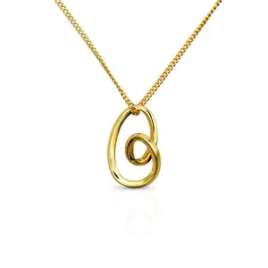 Chris April In stock 925 sterling silver gold plated minimalist irregular heart pendant chain necklace