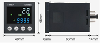 Relais temporisé numérique miniature noir à double cycle 220V AC avec temporisation réglable