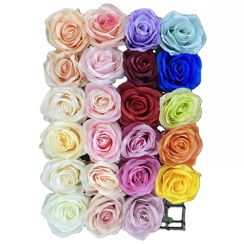 Wholesale 9cm silk flower artificial rose heads for wedding