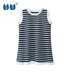 Children Clothes Sleeveless Stripe Pattern 1-9 Years Summer Baby Girls' Dresses