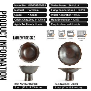 Platos de cerámica con forma de flor para <span class=keywords><strong>restaurante</strong></span>, cuencos y platos de porcelana única nórdica para postre y fruta - Product Image 6