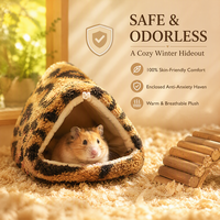 Lit en peluche pour hamster, petit abri pour animaux de compagnie, nid triangulaire pour cochon d'Inde, chinchilla, hérisson, lapin, maison chaude d'hiver, OEM ODM personnalisé
