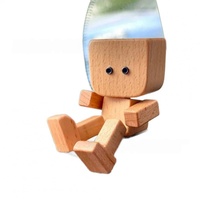 JIN PENG 2026 Figurine sculptée en bois massif écologique, style art populaire, gravée, pour décoration de bureau à domicile ou comme cadeau